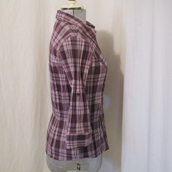 Christopher & Banks Plaid Button Down L - Picture 5 of 8